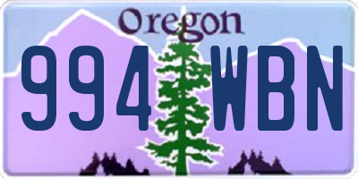 OR license plate 994WBN