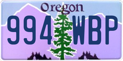 OR license plate 994WBP