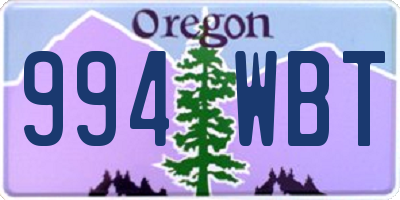 OR license plate 994WBT