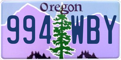 OR license plate 994WBY