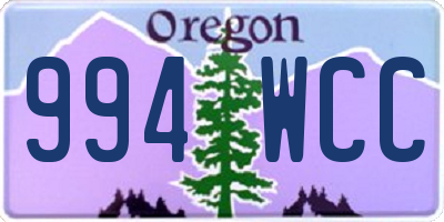 OR license plate 994WCC