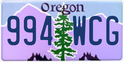 OR license plate 994WCG