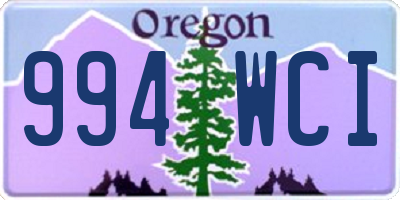 OR license plate 994WCI