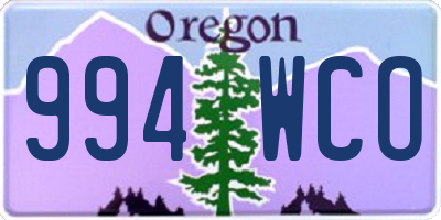 OR license plate 994WCO