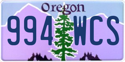 OR license plate 994WCS