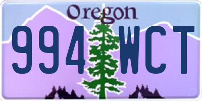OR license plate 994WCT