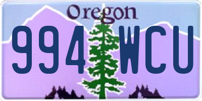 OR license plate 994WCU