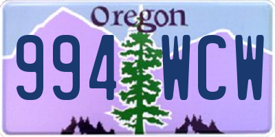 OR license plate 994WCW