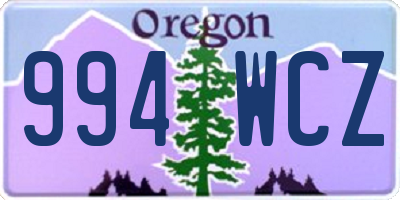 OR license plate 994WCZ