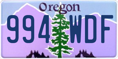 OR license plate 994WDF