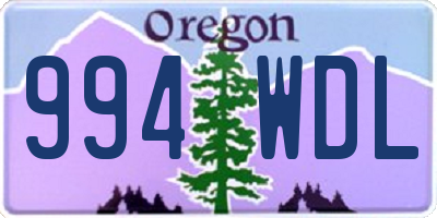 OR license plate 994WDL