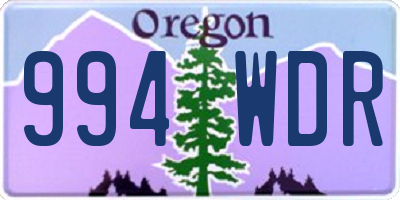 OR license plate 994WDR
