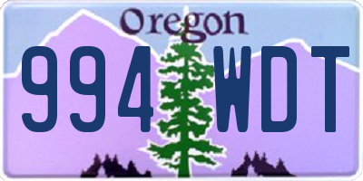 OR license plate 994WDT