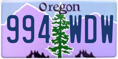OR license plate 994WDW
