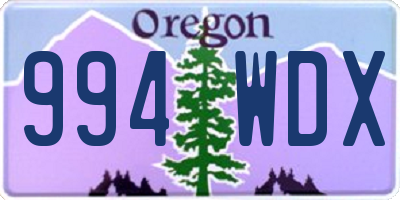 OR license plate 994WDX