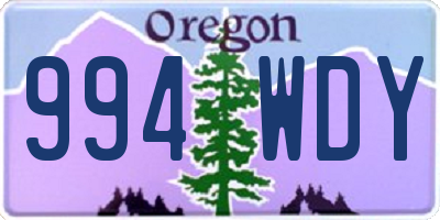 OR license plate 994WDY