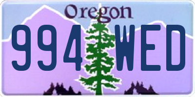 OR license plate 994WED