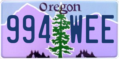 OR license plate 994WEE