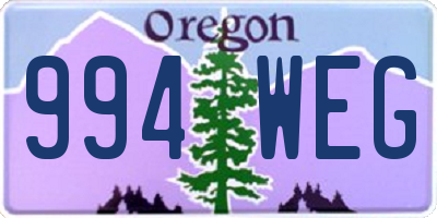 OR license plate 994WEG