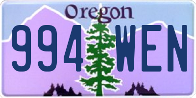 OR license plate 994WEN