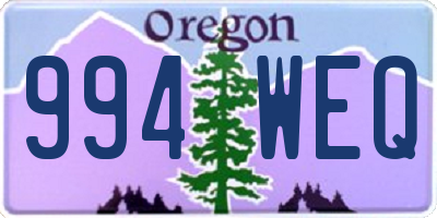 OR license plate 994WEQ