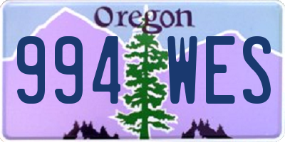 OR license plate 994WES