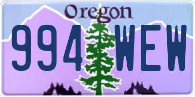 OR license plate 994WEW