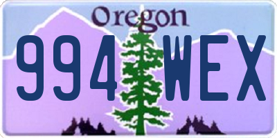 OR license plate 994WEX