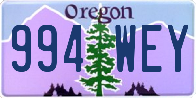 OR license plate 994WEY