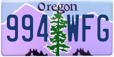OR license plate 994WFG