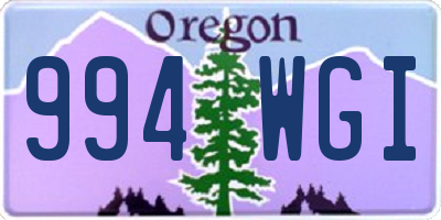 OR license plate 994WGI