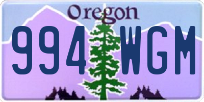 OR license plate 994WGM