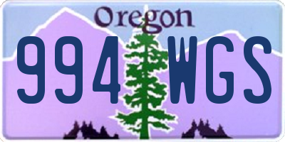 OR license plate 994WGS