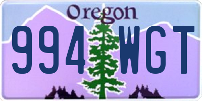 OR license plate 994WGT