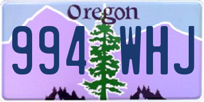 OR license plate 994WHJ