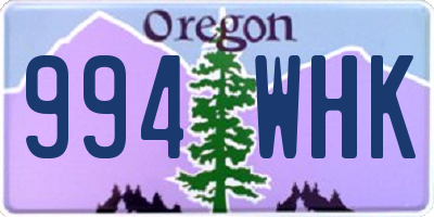 OR license plate 994WHK