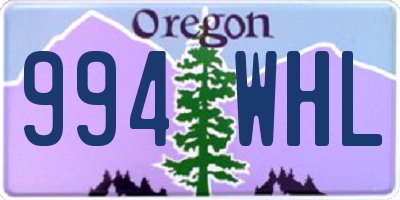 OR license plate 994WHL