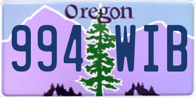 OR license plate 994WIB
