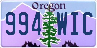 OR license plate 994WIC