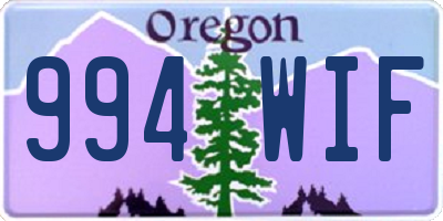 OR license plate 994WIF