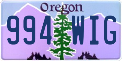 OR license plate 994WIG