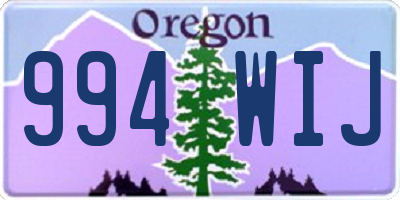 OR license plate 994WIJ