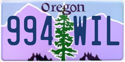 OR license plate 994WIL
