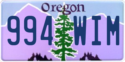 OR license plate 994WIM