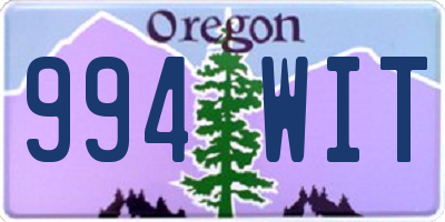 OR license plate 994WIT