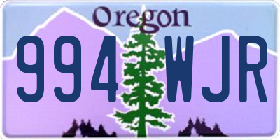 OR license plate 994WJR