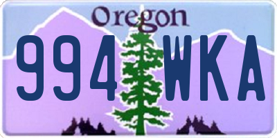OR license plate 994WKA