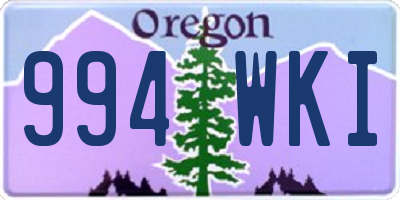 OR license plate 994WKI