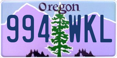 OR license plate 994WKL