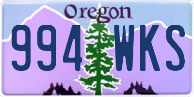 OR license plate 994WKS